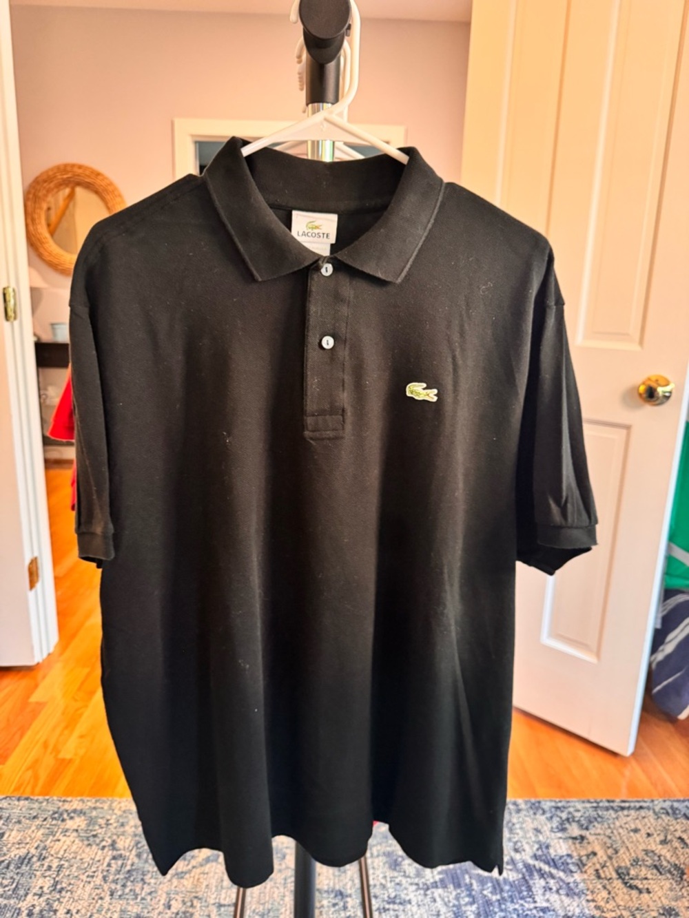 Lacoste Men's Classic Black Polo Shirt -  Size EU7 (XL)
